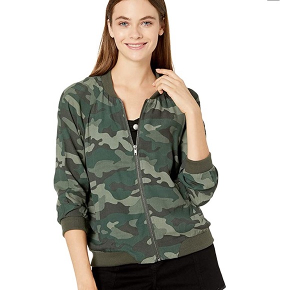 BB DAKOTA Camouflage Crepe Bomber Jacket - Picture 1 of 7
